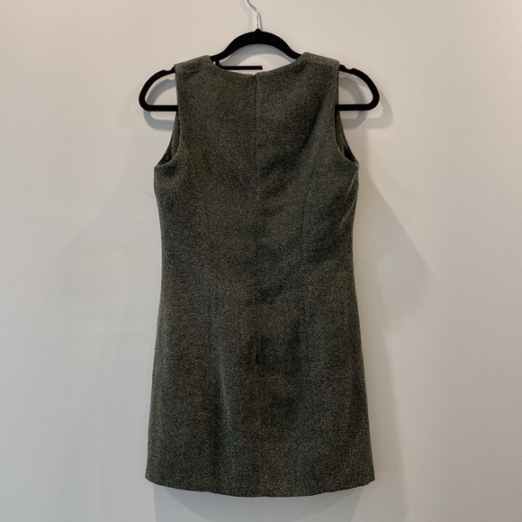 VINTAGE Olive Green and Beige Sleeveless Dress and Blazer Set | Modern US Size S - Picture 7 of 13